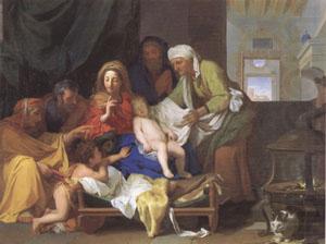 Brun, Charles Le Holy Family with the Infant Jesus Asleep (mk05) china oil painting image